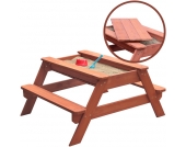 Sun Kindersitzgarnitur mit Sandkasten Freddy 2in1 (Braun) [Kinderspielzeug]